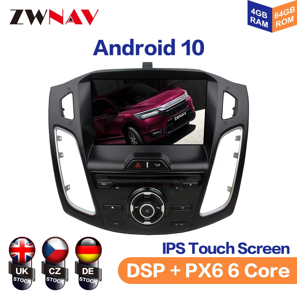 Android 10 IPS экран для Ford focus 2012 2015 автомобильный мультимедийный плеер Навигация