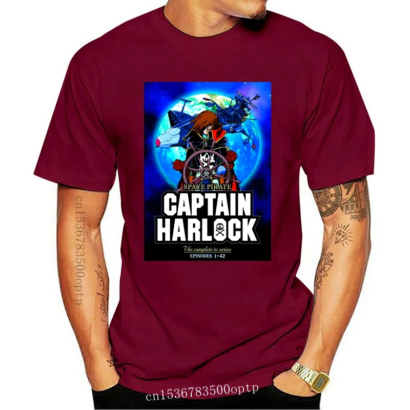 

New Anime Captain Harlock T Shirt Men Cotton Short Sleeve T-shirt Hip Hop Tees Cool Tops Harajuku Streetwear Fitness