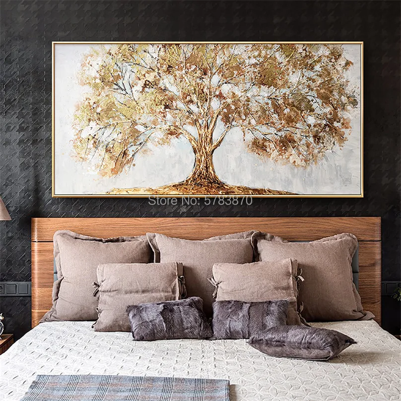 Картина маслом Счастливое дерево ручная роспись большая картина для домашнего