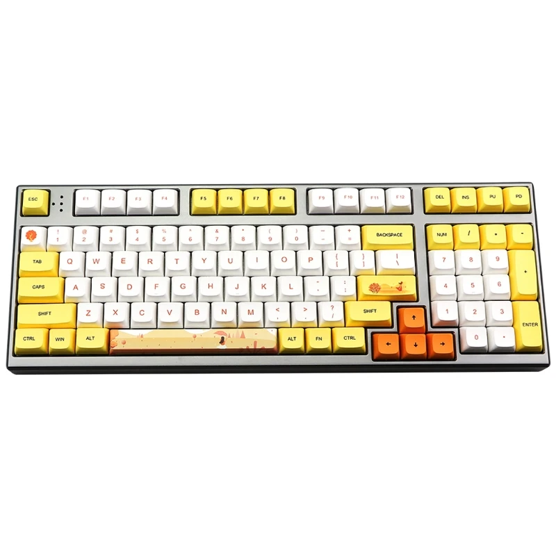 

Autumn Rhyme 129 Keys XDA Profile PBT Keycaps DYE Sublimation For 61 64 87 104 108 Keys Cherry Mx Mechanical Keyboard