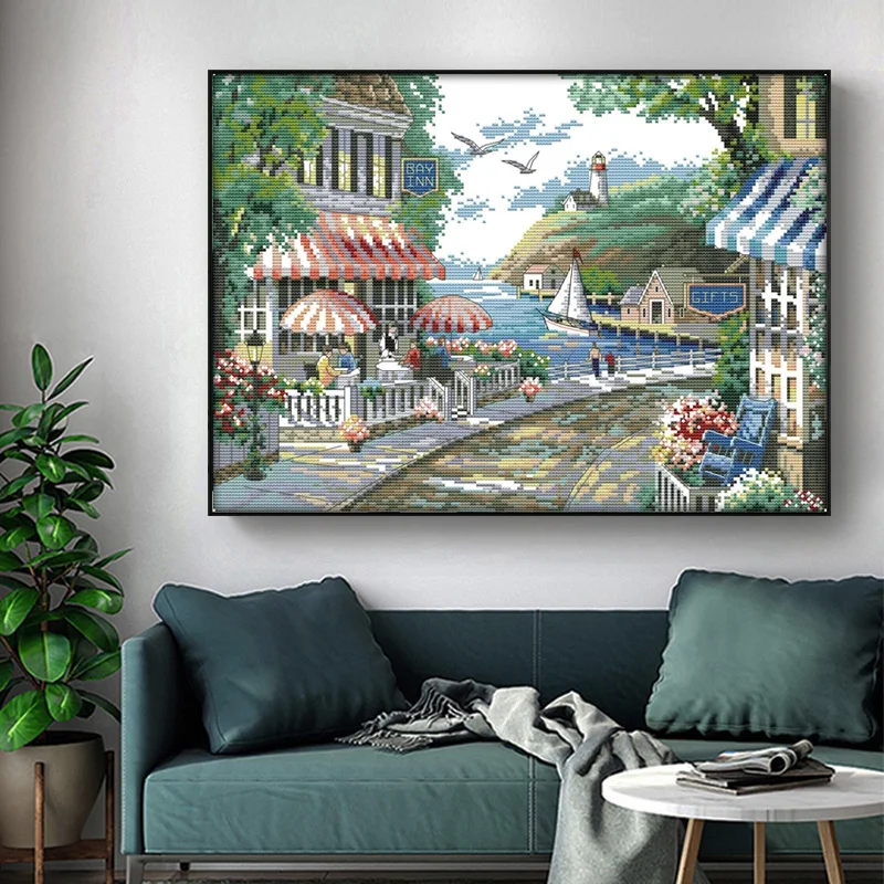 Набор для вышивки крестиком &quotсделай сам&quot (Приморское кафе) | Дом и сад