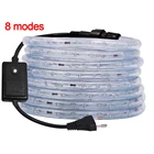 360 круглый светодиодный ленточный светильник Радужный RGB неоновый трубчатый светильник гибкая светодиодная лента веревка 8 режимов Водонепроницаемая полосатая лампа для улицы 220В 110В