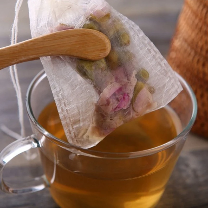 

1000Pcs/Lot New Pla Biodegraded Tea Bag Filters Ultrasonic Corn Fiber Cords Tea Bags Coffee Filter 6X8Cm