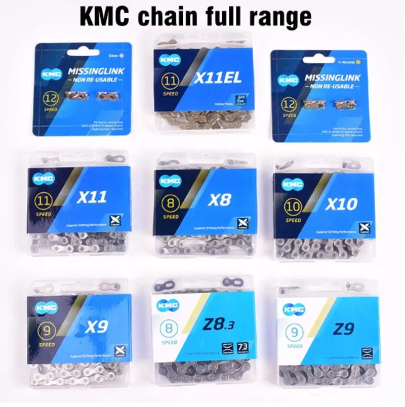 KMC X8 X9 X10 X11 X12 Z9 Z8.3 инструмент для демонтажа цепи велосипеда(116L 11 10 9 8 цепь для скоростного велосипеда с волшебной кнопки для горных велосипедов, Запчасти