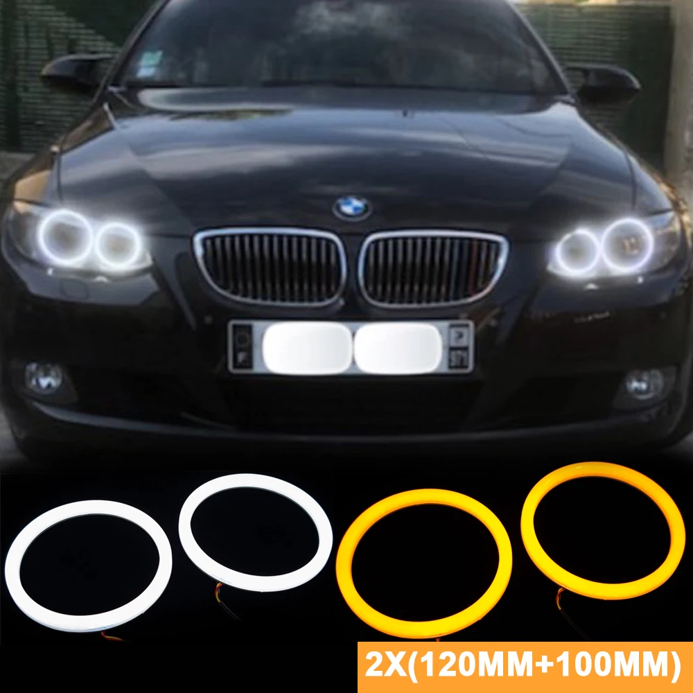 

Car Styling Dual Color White Yellow Cotton Led Angel Eys Headlight for BMW E81 E82 E87 E88 Cabrio E90 E90 E92 E93 Halo Ring DRL