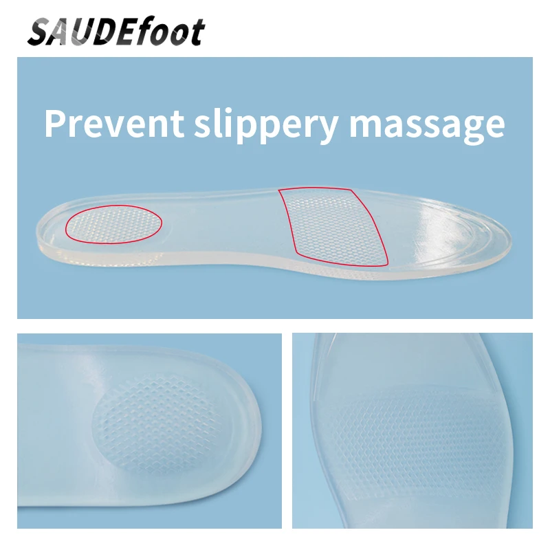 Transparent Silicon Insoles Running Cushion Skid Resistance Shoes Pads Relieve Heel Pain Fatigue Multifunction Gel Inserts Shoes