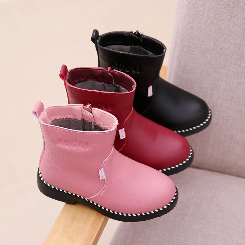 Детские ботинки Новинка Осень зима 2019 бархатные Ботинки Martin для маленьких