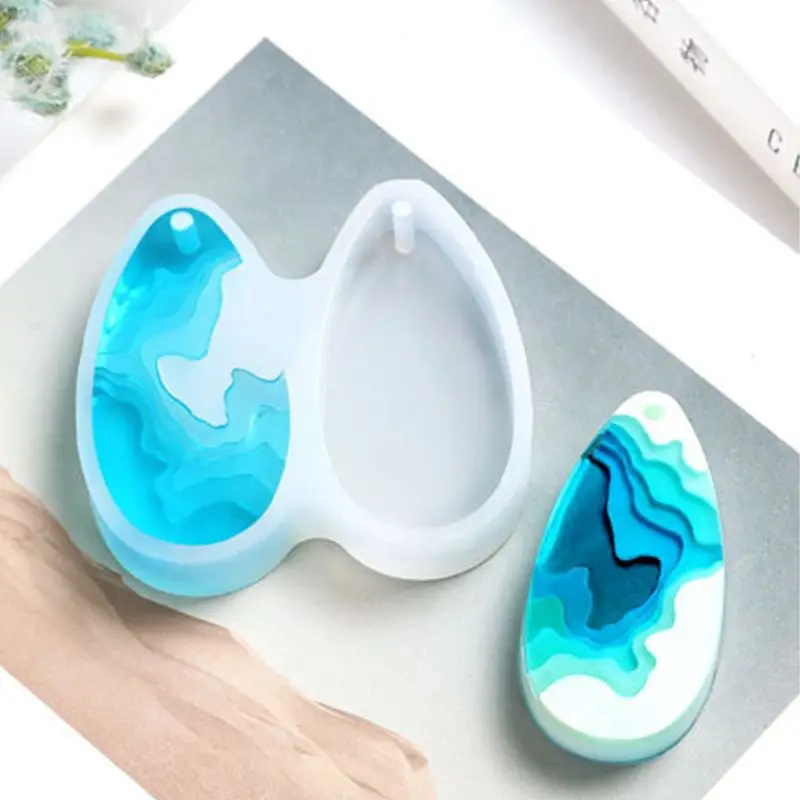 

Crystal Epoxy Island Resin Mold Ocean Wave Pendant Casting Silicone Mould DIY Crafts Necklace Jewelry Making Tools