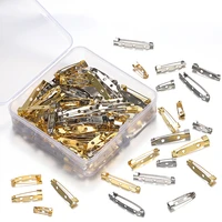 100pcs mix 15253035mm brooch pins base box set gold safety pins blank settings for diy jewelry making findings supplies