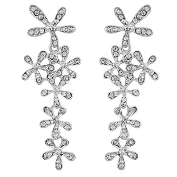 

Gold Silver Color Exaggerated Flower Long Dangle Earring New Fashion Snowflake Drop Earrings for Women Trendy Jewelry Gifts