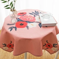 household fresh cotton and linen small round tablecloth waterproof rectangular coffee table table cloth