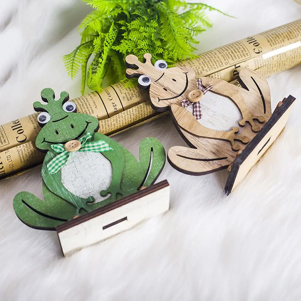 

Easter Frogs Decor Wooden Hollow Spring Frog Ornaments Desktop Decoration Wooden Crafts Tabletop Adornment