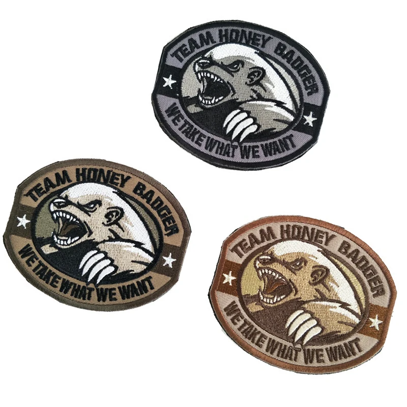

Honey Badger Team Velcro Angel Sword TAD Tactical Morale Armband Morale Soldier Jacket Hook and Loop Military Tactical Patches