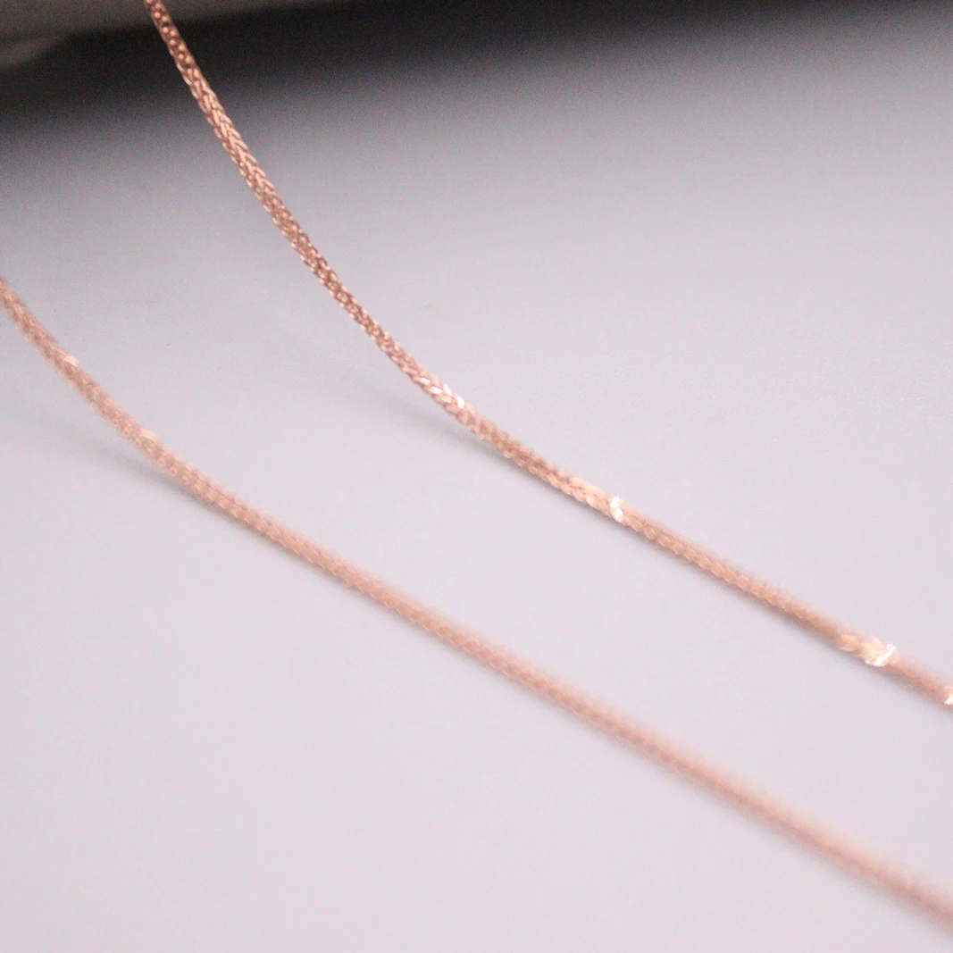 ?? アウディ- ピンクゴールドの女性用ファインネックレス,女性用18Kピンクチェーン,チョーカー,18インチl 18k,18Kゴールドジュエリー