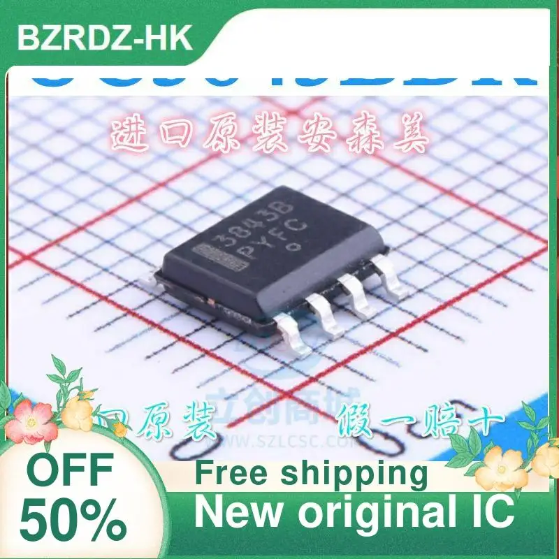Новый оригинальный IC 3843B UC3843BD1R2G SOP-8, 50 шт.