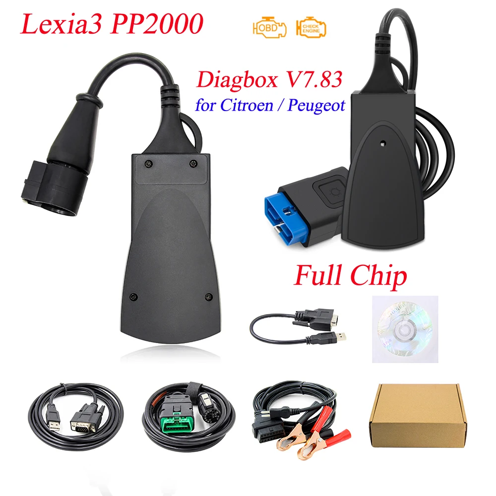 Полные чипы 2019 Diagbox V7.83 с прошивкой 921815C OBD2 Lexia3 PP2000 V48/V25 Lexia 3 для Citroen/Peugeot