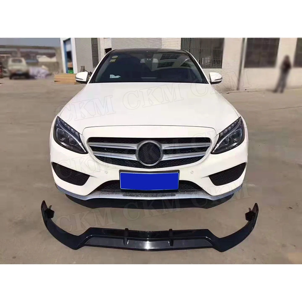 3 шт. ABS пианино Черный Автомобильный передний бампер спойлер разветвители для Mercedes Benz W205 C205 C200 C300 C43 AMG