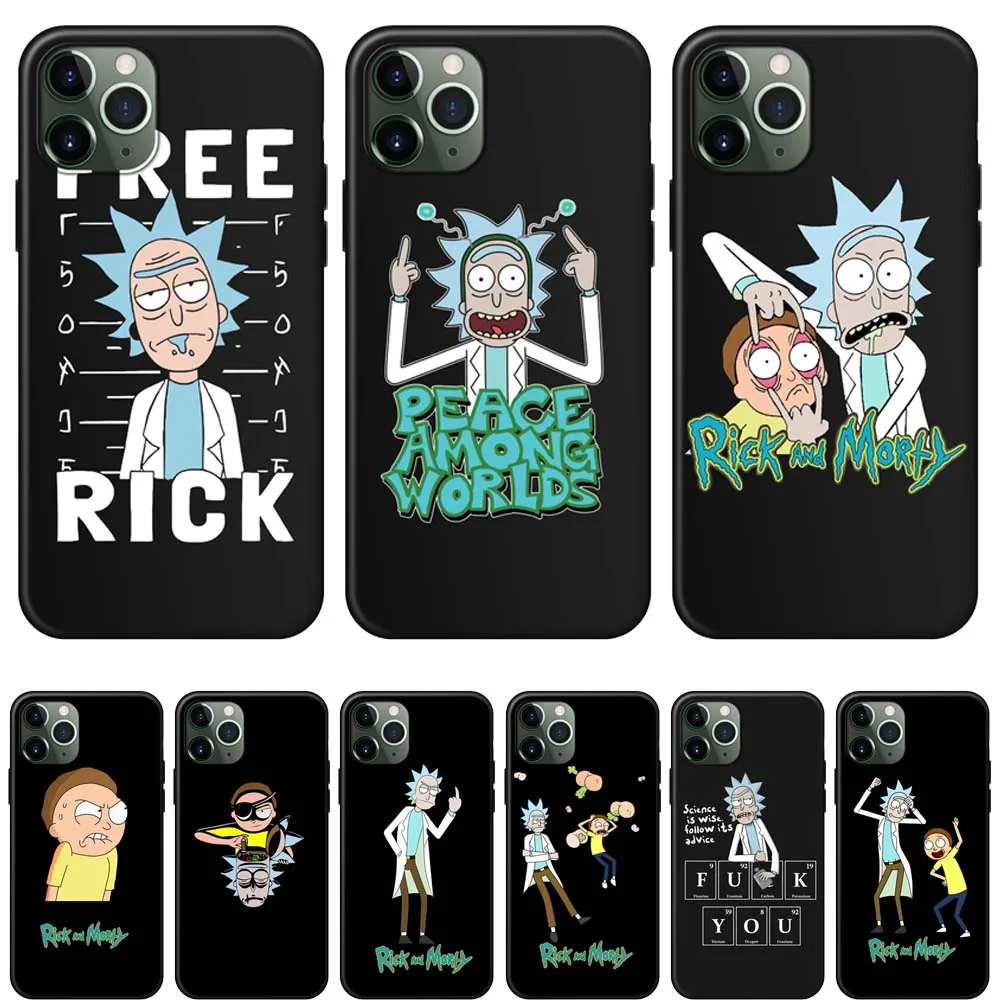 Рик и Морти черный чехол ТПУ для iPhone XR XS Max X Coque для iPhone 11 Pro Max чехол для iPhone 7 8 6 6S Plus 5 5S SE Fundas