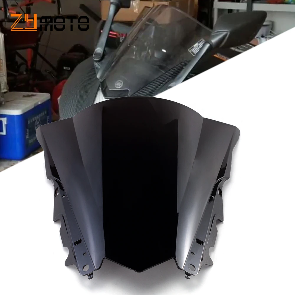 

Motorcycle screen Windshield WindScreen Double Bubble For YAMAHA YZF R3 R25 2013 2014 2015 2016 2017 2018 2019 YZFR3 YZFR25