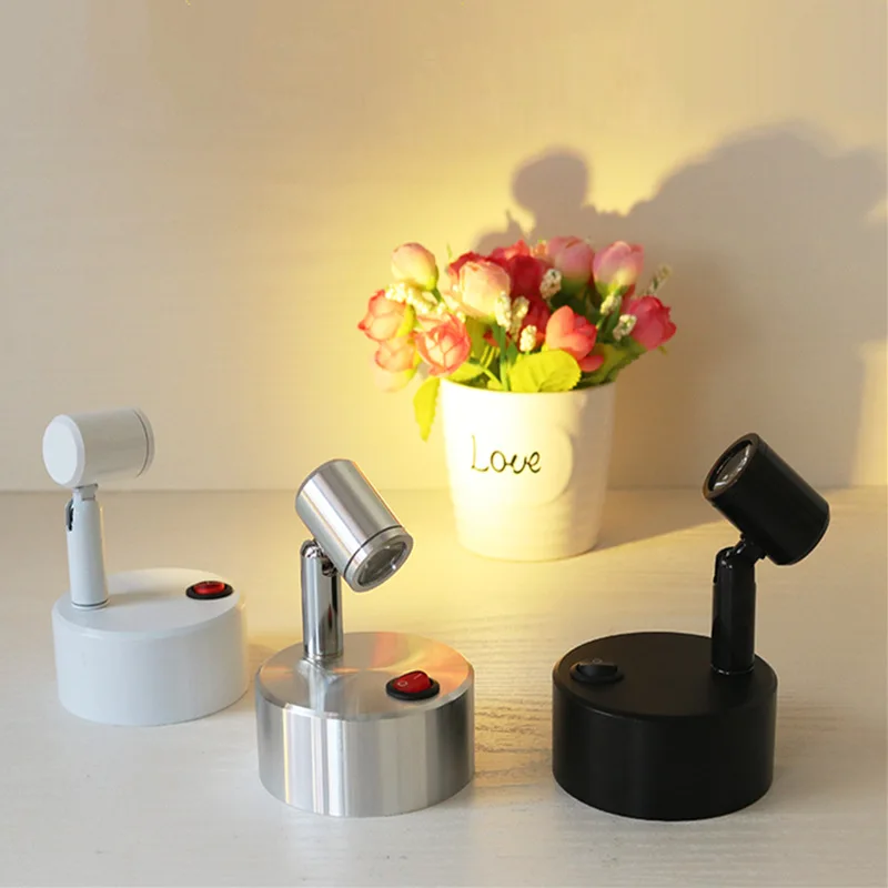 

1w/3w Wireless battery power LED spotlight jewelry display light cabinet desk display cabinet decoration indoor lighting
