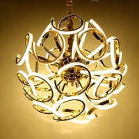 post modern luminaire led pendant light plate chrome gold lustre metal suspend lamp indoor lighting fixtures lamparas