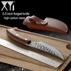 Набор походных сербских ножей XYj Full Tang, 5,5 дюйма, кованые Ножи ручной работы, для нарезанных шеф-поваров, кухонных мясников, кожа, Покрытие оболочки