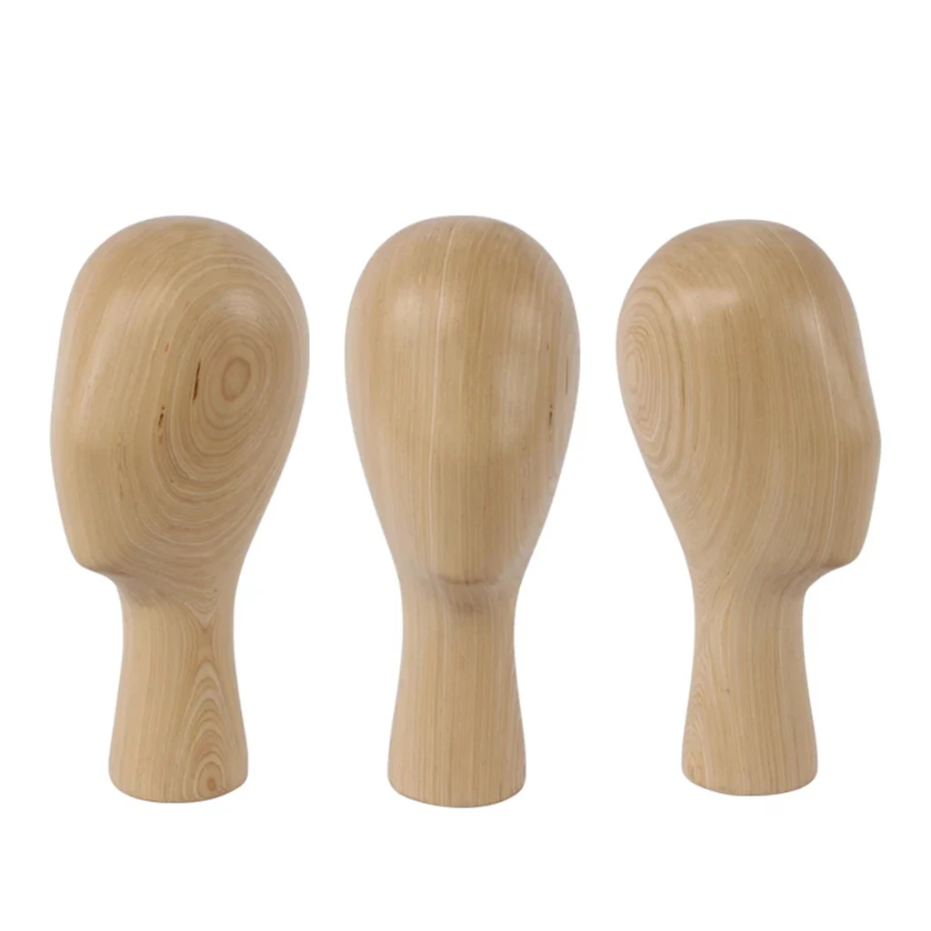 13.4  Wood Mannequin Head Female Professional Model for Wigs Hats Jewelry Wig Head Stand Holder Mannequin Head for Wig Display