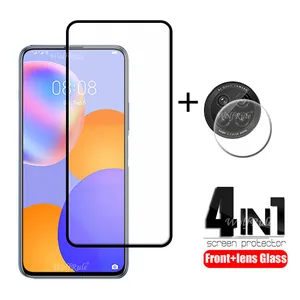 4 in 1 for huawei y9a glass for huawei y9a tempered glass for honor v30 pro huawei nova 5t p40 lite y6p y8p y5p y9a lens glass free global shipping