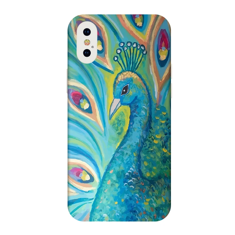 

Чехол-накладка для iphone 11, 12 pro max, xs, 7 plus, 8, 6s, se 2020, huawei p50 pro, 40, с изображением павлина