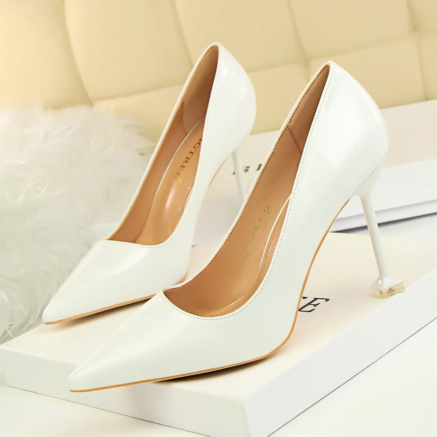 2020 Women 10cm Extreme High Heels Scarpins Female Party Wedding Burgundy Shoes Lady Leather Tacones Slipony Classic Pumps | Обувь