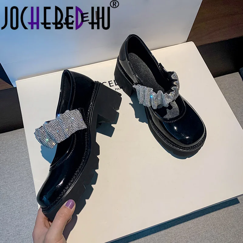 

【JOCHEBED HU】Shoes Women Natural Genuine Leather Platform High Heels Buckle Strap Thick Heel Ladies Footwear Spring Autumn Beige
