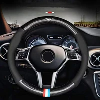 microfiber leather car steering wheel cover for ford mustang shelby gt 350 500 cobra accessories interior