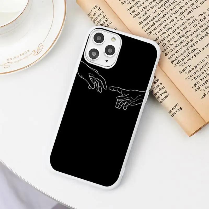 

Funny Hand Art Finger Phone Case Candy Color for iPhone 6 6S 7 8 11 12 XS X SE 2020 XR mini pro Plus MAX funda