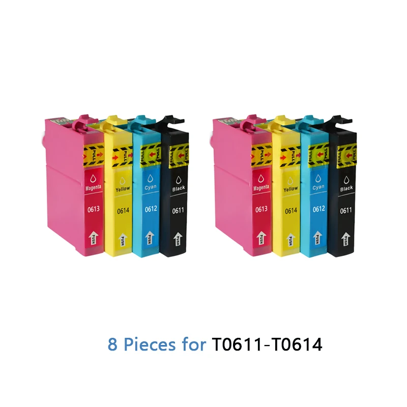 8 шт. совместимых чернильных картриджей T0611 для Epson Stylus D68 D88 DX3800 DX3850 DX4200 DX4250 DX4800 DX4850