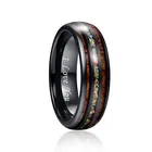 Мужское женское мужское кольцо 6 мм кольцо из карбида вольфрама Гавайская КоА дерево Komaru Радужное кольцо из вольфрамовой стали