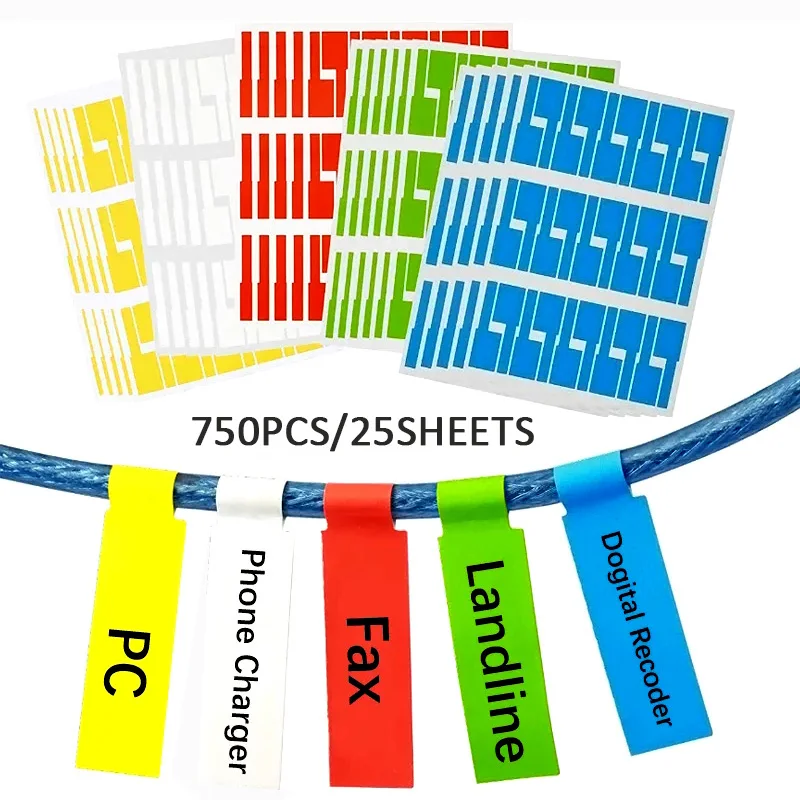 750 шт. A4 провода Ethernet Кабельный организатор этикетки Стикеры электрические сети