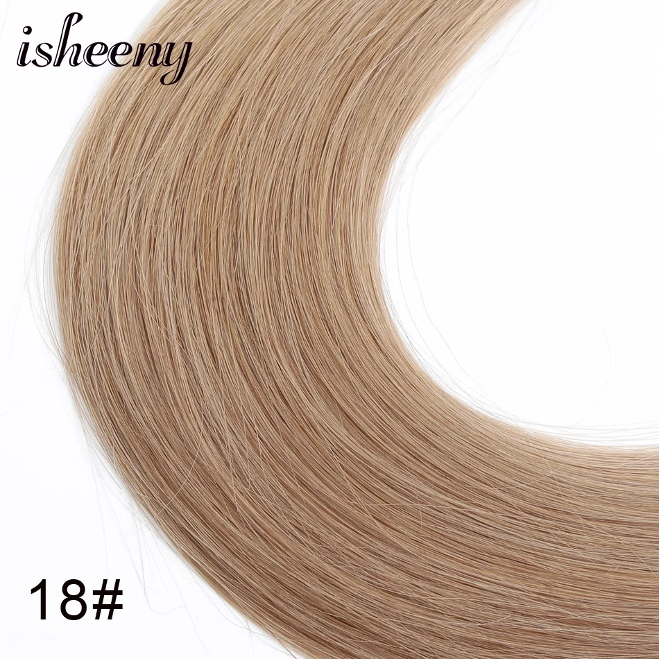 #18 Isheeny 1" 18" 2" Remy fusion волосы для наращивания прямые 25 прядей для ногтей u-образные человеческие волосы 11 цветов - Цвет: #18