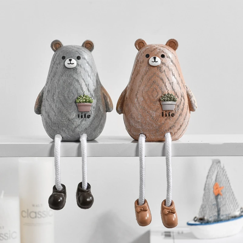 

2pcs Animals Style Creative Wall Hanging Foot Doll Resin Crafts Hanging Leg Doll
