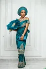 Нигерийское вечернее платье Aso Ebi, бирюзовое платье с бисером и рюшами, платье русалки для выпускного вечера, Африканское арабское платье, вечернее платье