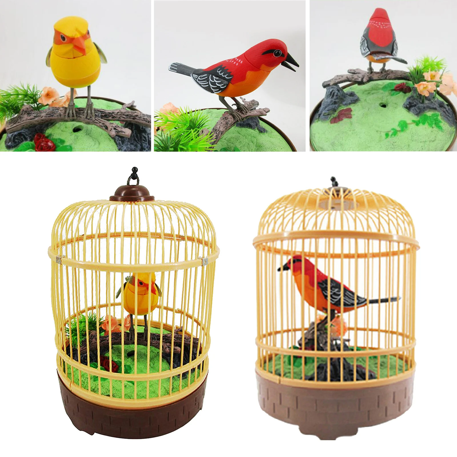 

1Pc Imitation Parrot Cage Plaything Electric Lighting Inductive Voice Control Bird Cage Children Kids Educational Toys