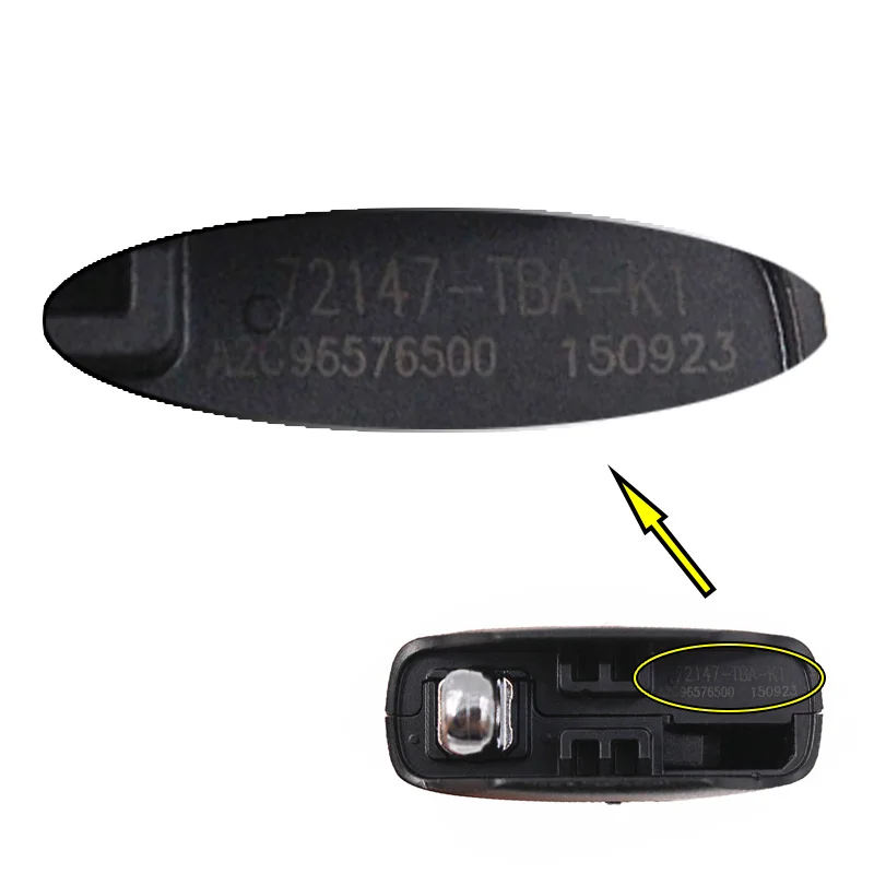 Keyecu 4 кнопочный умный телефон 433 МГц с чипом ID47 для Honda Civic 2014 2015 2016 2017 FCC ID: KR5V2X без