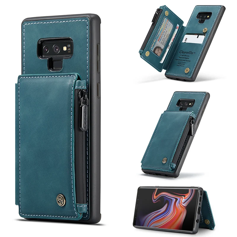 

Case for Samsung Galaxy Note 9 S8 S9 PLUS Leather Wallet Case RFID Blocking Card Slots Kickstand Magnetic Clasp Zipper Pocket