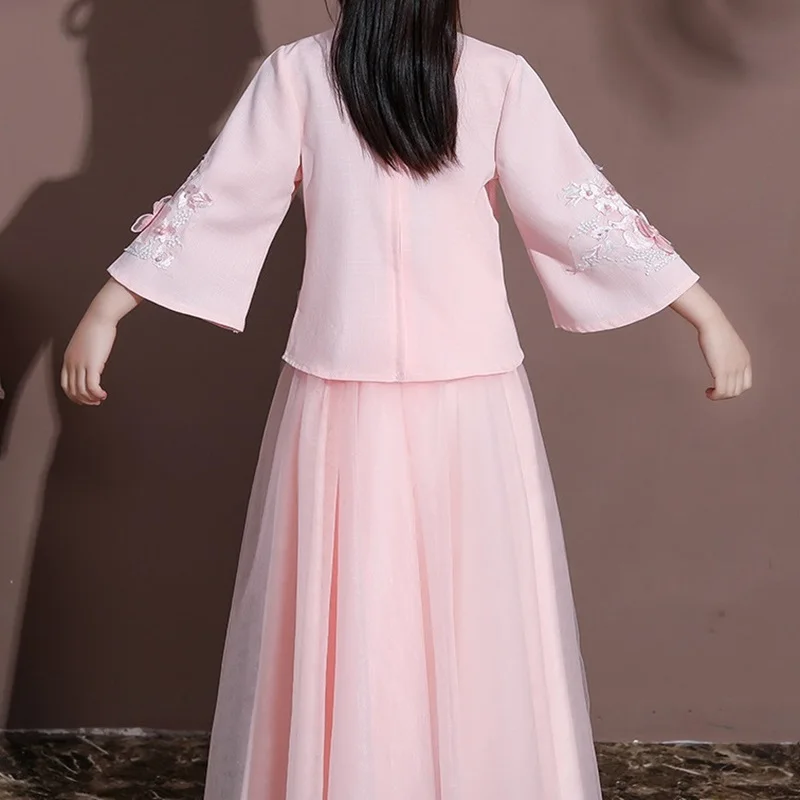 Традиционный китайский костюм Hanfu для девочек танцевальное платье выступлений