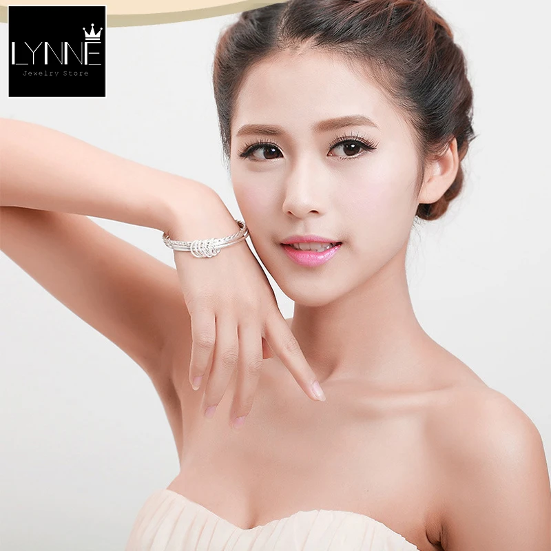 Модный трехслойный тонкий посеребренный браслет изысканный многослойный