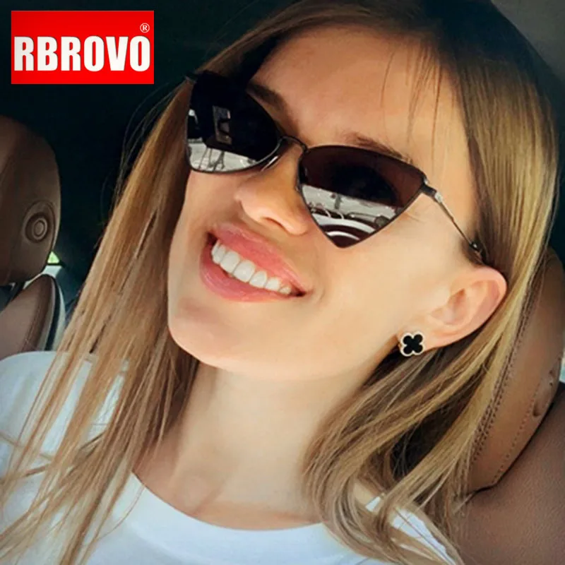 

RBROVO Small Cateye Sunglasses Women Luxury Brand Sunglasses Women 2021 Retro Glasses For Women Designer Oculos De Sol Feminino