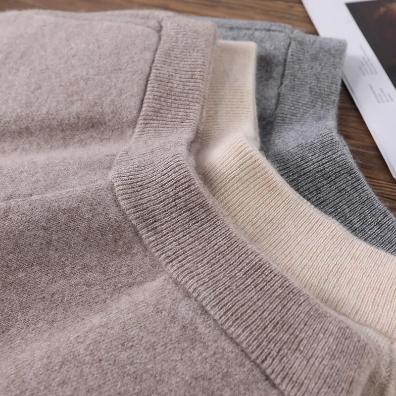 

Women Knitted Pencil Ankle Pants 100% Wool High Density Knit Pcoket Ninth Trousers Soft Finewool Winter Must Have Casual #12X