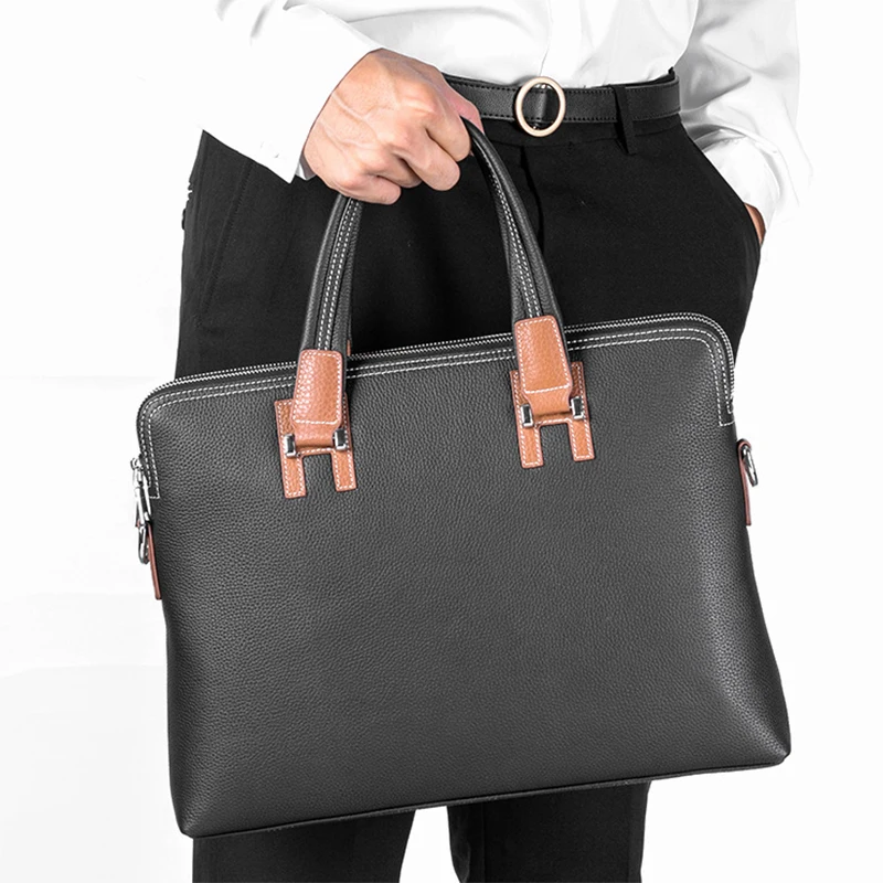 

Портфель мужской из воловьей кожи, деловой, вместительный