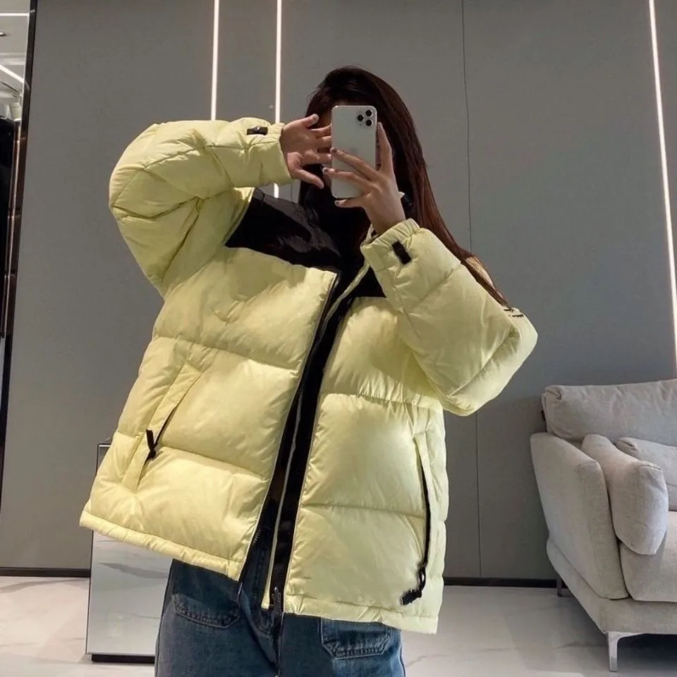 

Down Cotton Padded Jacket for Men and Women with The Same Type of Lovers Loose Stand Collar Warm Bread Jacket with Plush