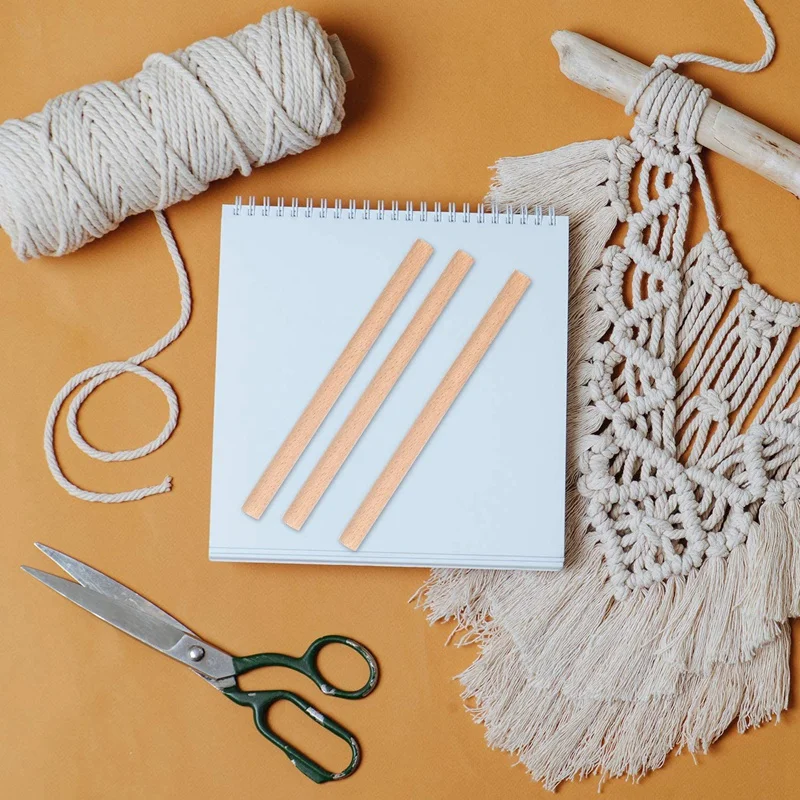 

Macrame Cord Natural Macrame Cord with 140Pcs Wood Beads 8Pcs Wooden Stick and 20Pcs Wood Ring for Crafts DIY Plant Hangers