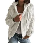 Женский вязаный кардиган оверсайз, куртка-свитер в стиле бойфренда, одежда для осени и зимы 2021